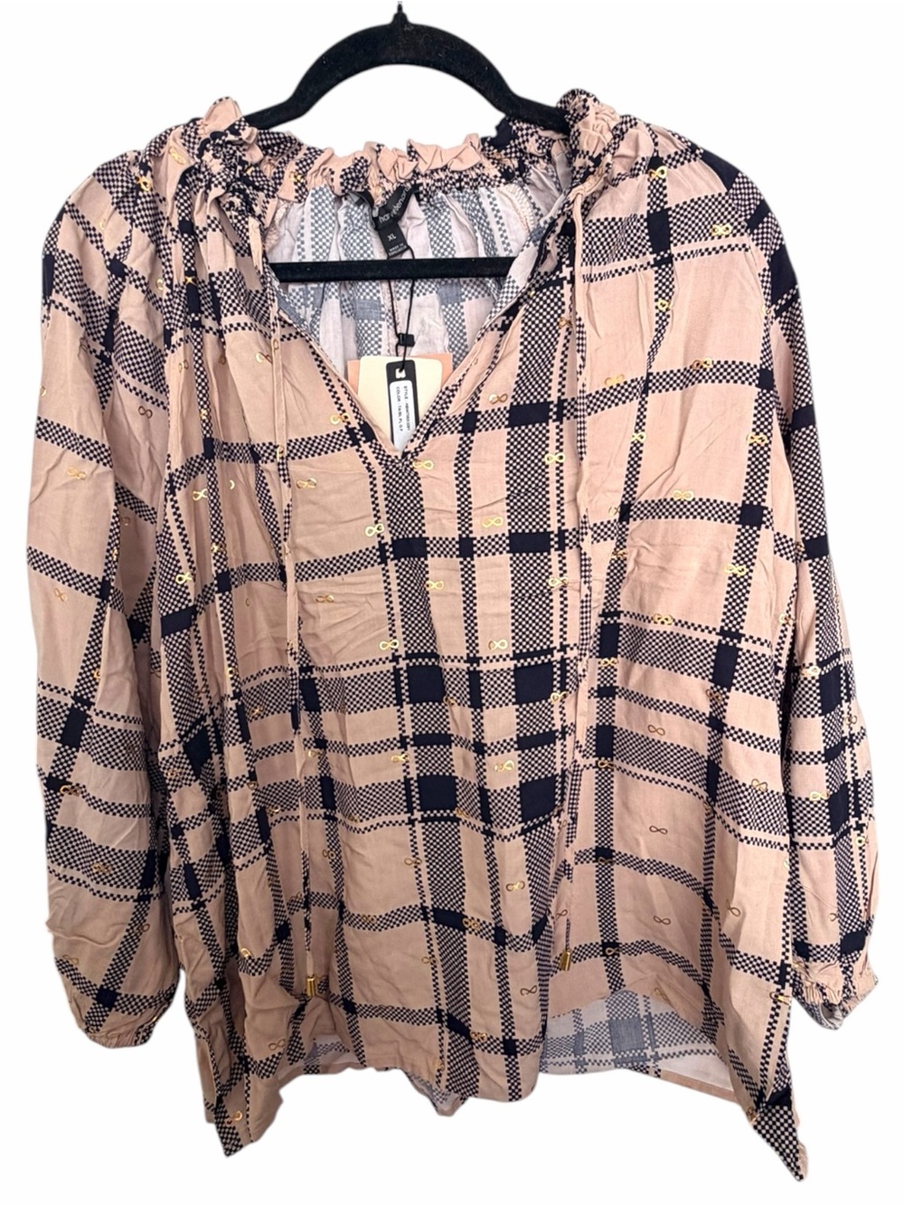 Harve Benard Plaid Blouse